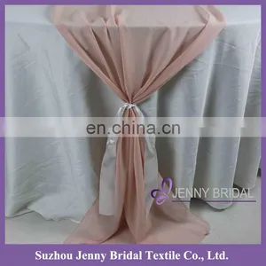 TR018#147 Blush Chiffon Fabric Satin Table Covers and Runners Wedding thumbnail-1