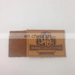 Pu Handmade Custom Metal Logo Leather Clothing Label for Garment thumbnail-4