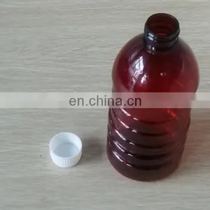 60ml 100ml 120ml 150ml 250ml PET Amber Bottle Boston Round, Syrup Bottle, Amber Medicine Bottle thumbnail-1