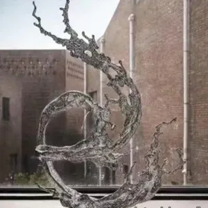 Office Modern Abstract Stainless Steel Sculpture Customized Sculpture thumbnail-2