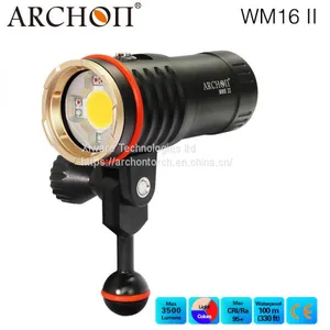 ARCHON WM16 II High Quality LED Diving Light 3500 Lumens Diving Video Torch Scuba Diving Flashlight thumbnail-1