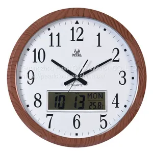 Wholesale Large Size LCD Quartz Wall Clock/LCD Clock With Daytime/Month/Year/ thumbnail-1