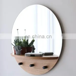 Decorative Round Moon Mirror With Shelf for Home Wall Hanging thumbnail-2