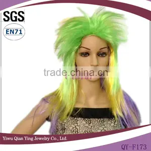 Long Straight Synthetic Multi Color Mixed Punk Wigs thumbnail-1