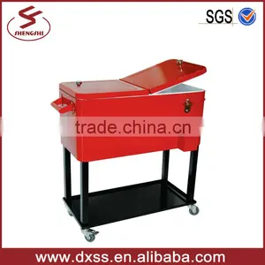 Metal Ice Storage Cold Cooler on Wheels 73L thumbnail-1