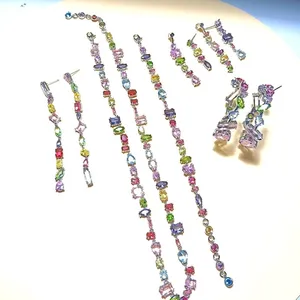 Swarovsky Rings Gema Drop Earrings 5613737 Sparkling Necklace 55613738 Round Mujer Cristales Bracelet 5613739 thumbnail-3