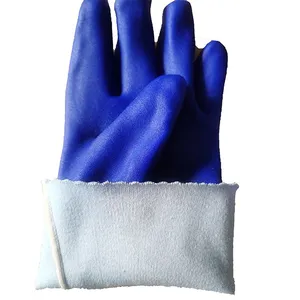Chemical Resistant Long Cuff Anti Slip Sandy PVC Coated Gloves thumbnail-5
