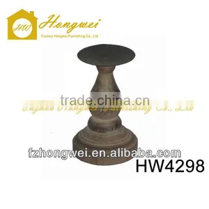 Hongwei 2013 Autumn Antiquate Brown Wood Candle Holder thumbnail-1