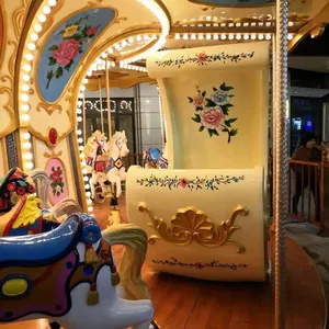 Small Kids Rides Rotating Horse Shopping Mall Mini Upper Drive Merry Go Round Carousel thumbnail-4