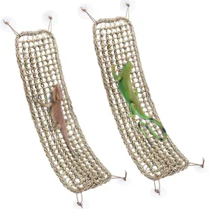 Bearded Dragon Hammock Lizard Reptile Climbing Lounger Seagrass Fiber Habitat Tank Accessories Jungle Toys for Hermit Crab Gecko thumbnail-1