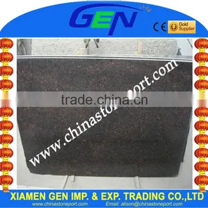 Natural Tan Brown Polished Granite Slab thumbnail-1