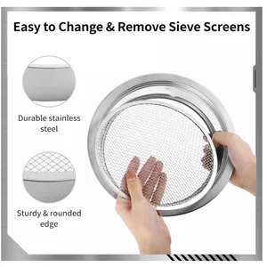 Soil Sifter Stainless Steel Riddle Sieve Set for Gardening With 5 Sizes 8