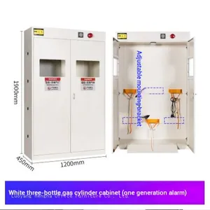Three Bottle Gas Cylinder Cabinet-GCC719 With Fire-resistant Insulation & Adjustable Safety Chains for Material Testing Laboratory thumbnail-2