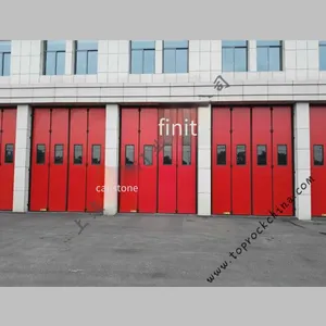 Fire Brigade Garage Door, Dingshi Door Industry Fire Door, One-key and Quick Opening thumbnail-2