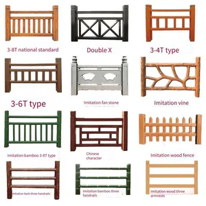 Cement Imitation Bamboo Guardrails for Scenic Spots, Riversides, Lawns, Gardens. Precast Concrete Fences for Greening and Protection thumbnail-5