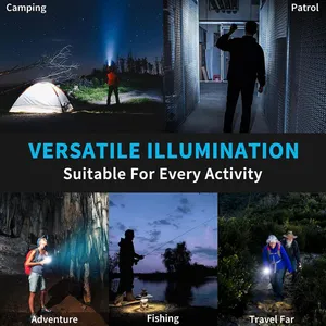 Wholesale 700LM White Laser Flashlight With Power Bank Function 500M Long Range Telescopic Zoom Rechargeable Torch Digital Battery Display thumbnail-5
