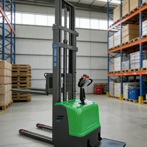 2 Ton Electric Pallet Stacker 1.5M Lift Height Pedestrian Forklift Warehouse Pallet Truck for Sale thumbnail-3