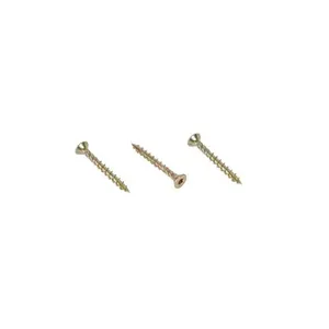 China Manufacturer Yellow Zinc Plated Particle Board Chipboard Screws Full Thread Pozi PZ Drive No Snapping Free Samples Full Sizes Available thumbnail-2