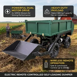 Remote Control Utility Transport Vehicle Self Loading Dumper for Orchard Greenhouse and Construction Applications thumbnail-1
