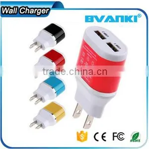 Top High Quality Wholesale Dual Port DC Wall Charger 5V 2.1A Travel Charger 5 Volt 2.1amp Micro Usb Charger Online Shopping thumbnail-1