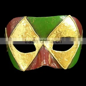 Golden Half Face Mask for Masquerade Carnival Mask, PVC Mask thumbnail-4