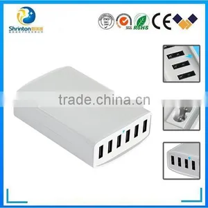 Most Powerful Smart 60W 6 Port 12A Multi USB Charger With USB Cable Family Size for IPhone thumbnail-1