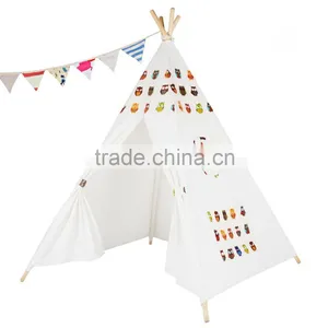 Playhouse-Printed Owl-Preassemble Teepee Canopy Canvas Tent For Kids Cotton One Person Canvas Tent thumbnail-2