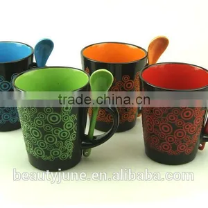 White Ceramic Mugs Personalised Mugs With Spoon for Christmas Best Selling Products thumbnail-1