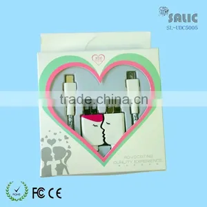 2015 Couples USB Cable Luxurious Lovers Kissing Face 2 in 1 USB Cables For Mobile thumbnail-1