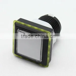 33mm Square Yellow Illuminated Push Button Switch Mechanical Pushbutton Switch Momentary With LED Light thumbnail-1