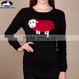 Ladies' C Neck Intersia Pullover CSW15042808L thumbnail-1