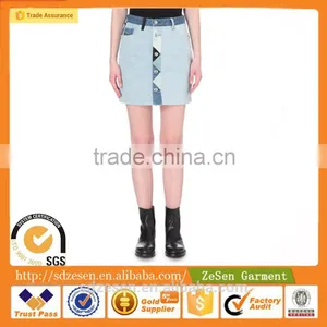 2016 Wholesale Casual Fashion Women Slim Denim Mini Skirts Sexy Skirt For Ladies thumbnail-2