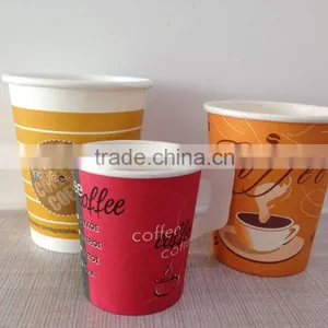 Custom Logo Printed Disposable Single Wall Coffee Paper Cup With Lids thumbnail-1