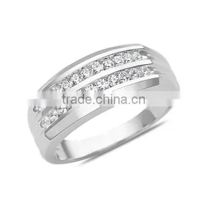 Rhinestone Style 925 Sterling Silver Ring Wedding thumbnail-1