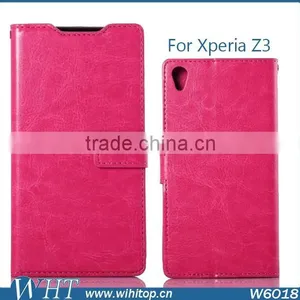 Crazy Horse PU Leather Wallet for Sony Xperia Z3 L55T L55U D6653 WHTS007 thumbnail-1