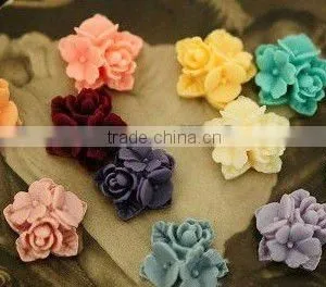 Flat Back Resin Flower Cabochons, Resin Flower, Resin Cameo thumbnail-1