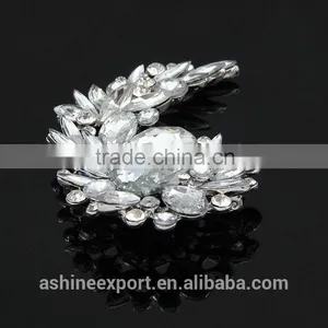 Beautiful Cheap Elegant Bulk Crystal Flower Rhinestone Brooch/handmade Rhinestone Brooch thumbnail-3