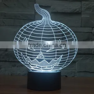 Christmas Gift !3D Illusion Bulbing Night Light Lamp 7 Color Change Touch Switch Novelty Pumpkin Mini Light For Hallowen thumbnail-3