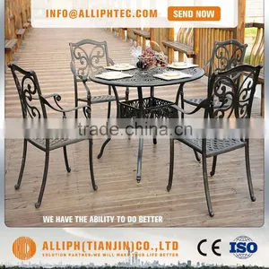 Antique Copper Design Outdoor Cast Aluminum Swivel Bar Stool Patio Furniture thumbnail-4