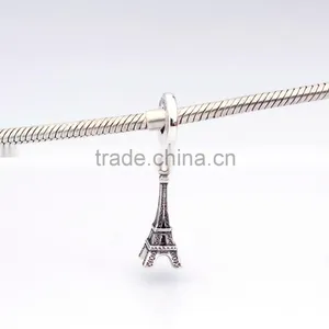 Eiffel Charm Bracelet Plated in 925 Sterling Silver Charm Wholesale thumbnail-4
