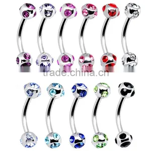 316L Body Jewelry Multigem Eyebrow Ring thumbnail-1
