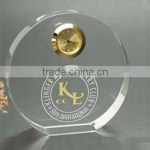 Sandblasting Optic Crystal Circle Clocks for Corporate Awards thumbnail-1