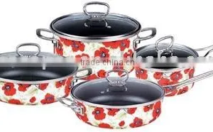KP-E08,porcelain Enamel Non-stick Cookware Set-enamelware thumbnail-1