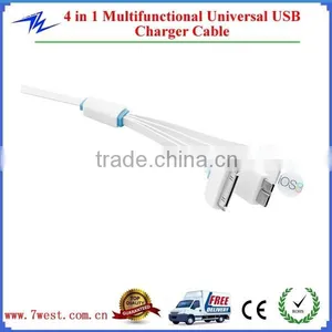 Custom Logo 4 in 1 Multifunctional USB Charger Cable for Iphone4/iphone 6/Samsung Galaxy/Android Smartphone thumbnail-3