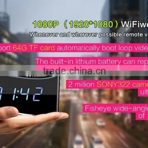 HD 1080P Wide Angle Lens Camera WIFI Clock ,New HD SPY 1080P WIFI Clock Camera thumbnail-6