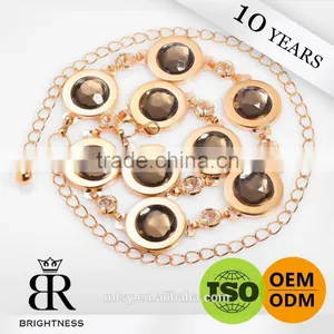 Fancy Gold Plated Chains Wholesale With Rhinestone Brightness F1-80131 thumbnail-1