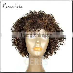 Afro Kinky Human Hair Wig Kinky Curly Short Human Hair Wig for Black Women thumbnail-1