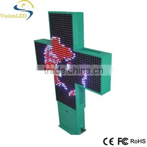 P25 Full Color 3D Cross Display Screen LED Pharmacy Cross Sign thumbnail-3