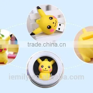 Promotional Cute Cartoon Pokemon Pikachu Shaped USB Flash Drive 4g/8g/16g/32g USB 2.0 Pen Drive Flash Memory Stick thumbnail-1