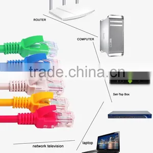 1m 2m 3m Stranded Copper Cat5e Cat6 RJ45 Red Purple Orange Patch Cord thumbnail-6